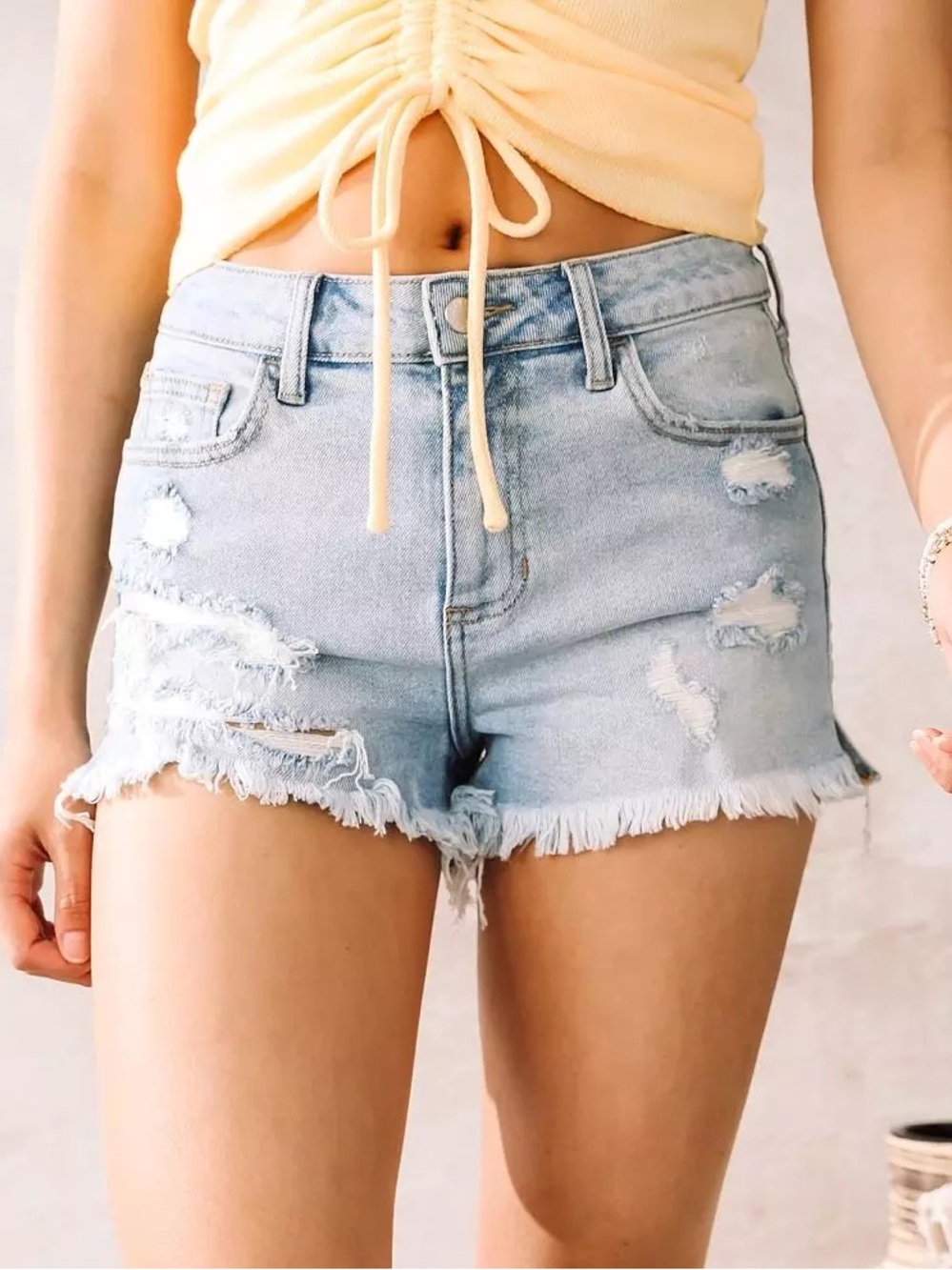 EUNINA Lulu HighRise Cut Off Shortie Jeans